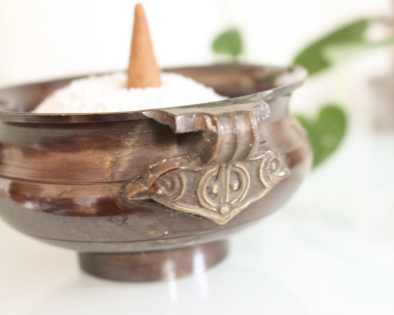 Bronze Tibetan Incense Bowl - Cone Incense Burner - Stick Incense Burner - Smudge Bowl - Resin Burner - Pure Chakra