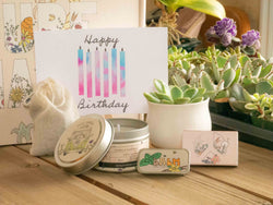happy birthday succulent Happy Birthday Gift Box. Succulent Gift Box. Thinking of You Care Package. Natural Succulent, Cozy Candle, Lip Balm, Matches. Jasmine & Sandalwood /