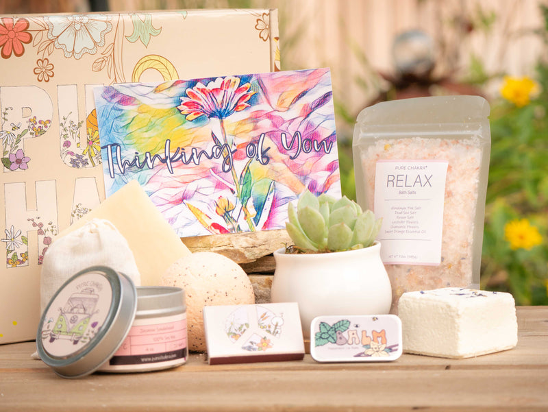 thinking of you succulent Care Package. Thinking of you. Healing Vibes. Gift Box. Succulent Gift Box. Live Succulent. Succulent and Candle. Succulent Care Package. Wood Sage &