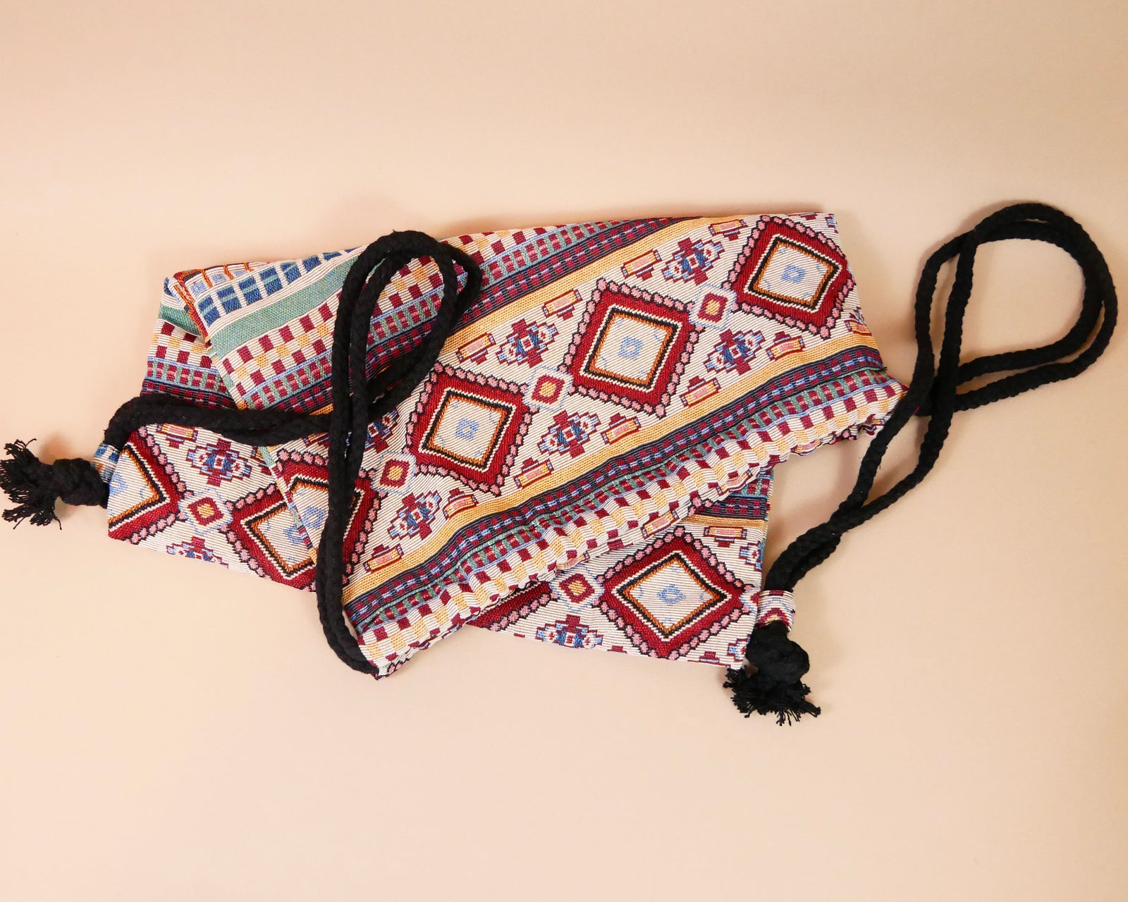 Tribal Woven Cotton Ethnic Hippie Backpack Daypack Adjustable Straps Hippie Floral Tribal Folk Style Sling Backpack for Women Men  main image 2
