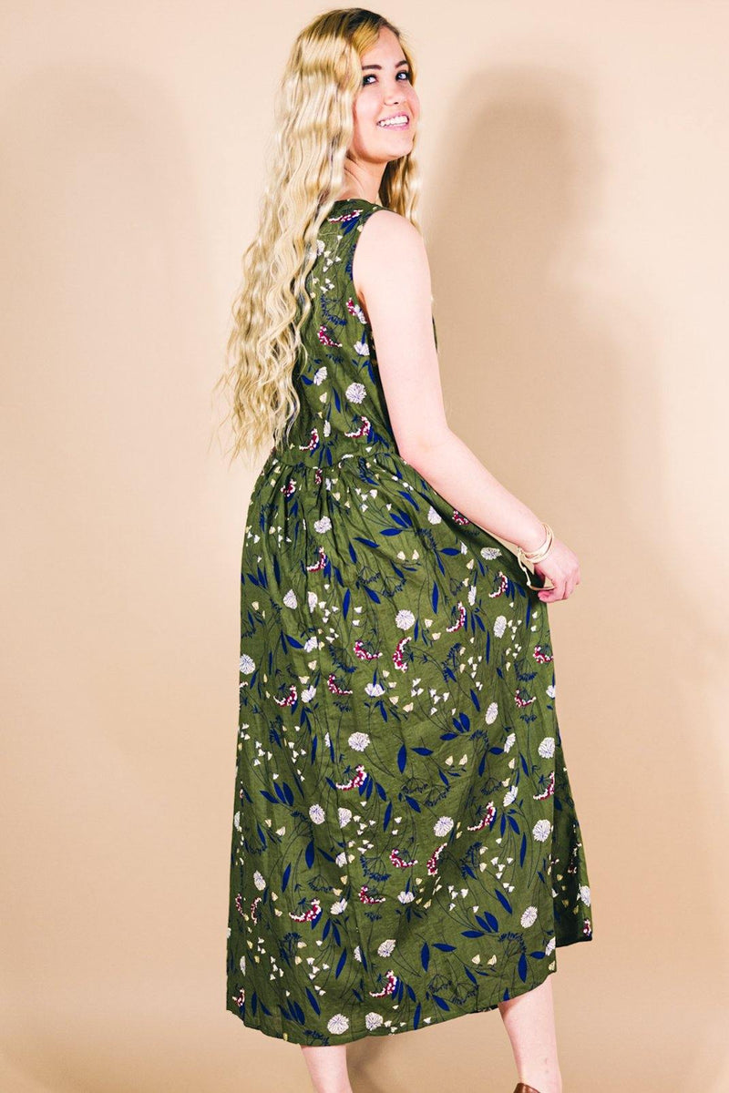 Willow Midi Dress - Green - Hippie Dress Pure Chakra Willow Midi Dress - Green - Hippie Dress Pure Chakra