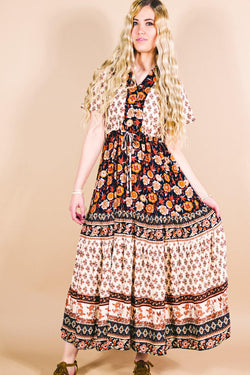 hippie dresses for women Adult 60s Dress Costume, Multi, Large Shoes sold separately Adult 60s Hippie Dress Costume 60s Hippie Summer Flowers Womens