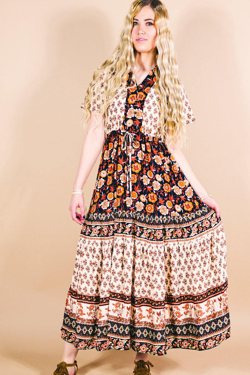 Saffron Midi Dress - Hippie Dress Pure Chakra Saffron Midi Dress - Hippie Dress Pure Chakra