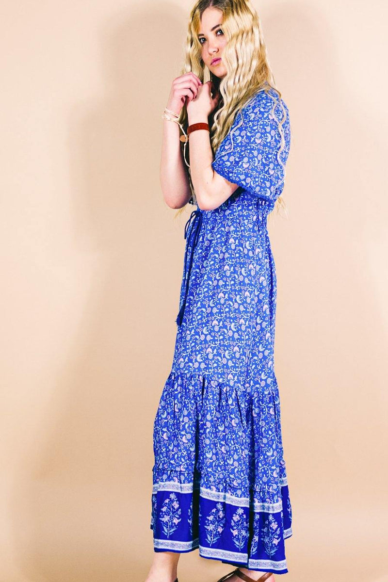 Harvest Maxi Dress - Cornflower Blue - Hippie Dress Pure Chakra Harvest Maxi Dress - Cornflower Blue - Hippie Dress Pure Chakra