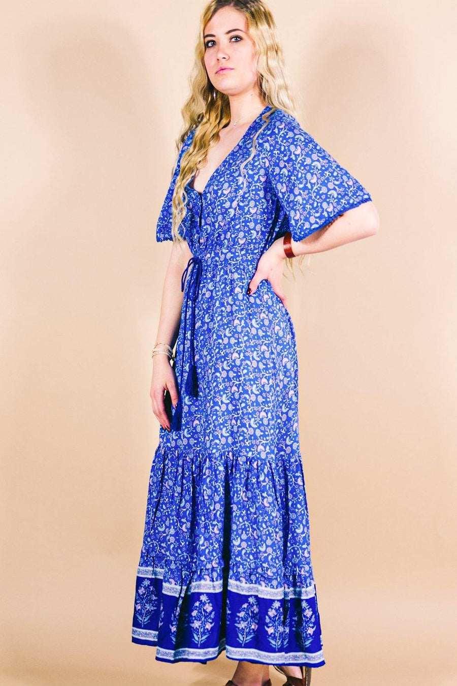 Harvest Maxi Dress - Cornflower Blue