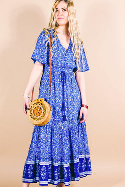 Harvest Maxi Dress - Cornflower Blue - Hippie Dress Pure Chakra Harvest Maxi Dress - Cornflower Blue - Hippie Dress Pure Chakra