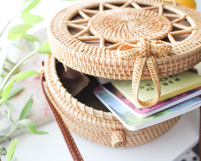 Basket Purse, Lightweight Large Capacity Handwoven Round Rattan Bag for  Summer Party (#2) : Amazon.in: Shoes & Handbags