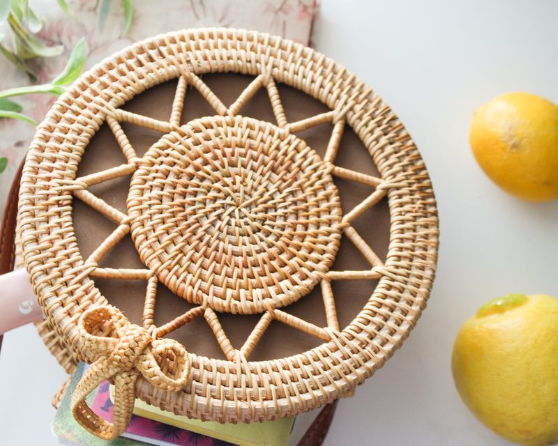 Handmade Round Rattan Bag For Women | Gifts On Sale