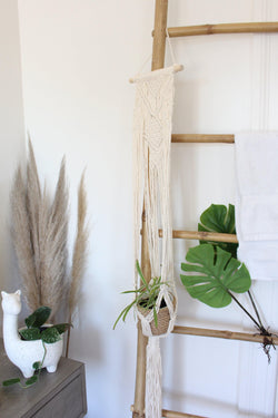 macrame plant hanger white Calla Lily White Macrame Plant Hanger - Air Plant Holder