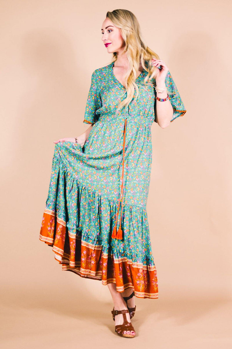 green hippie dress Green Boho Maxi Dress, Silk Blend Infinity Dress, Backless Bohemian Dress, Festival Dress Women, Wedding Guest Dress, Ibiza Clothing