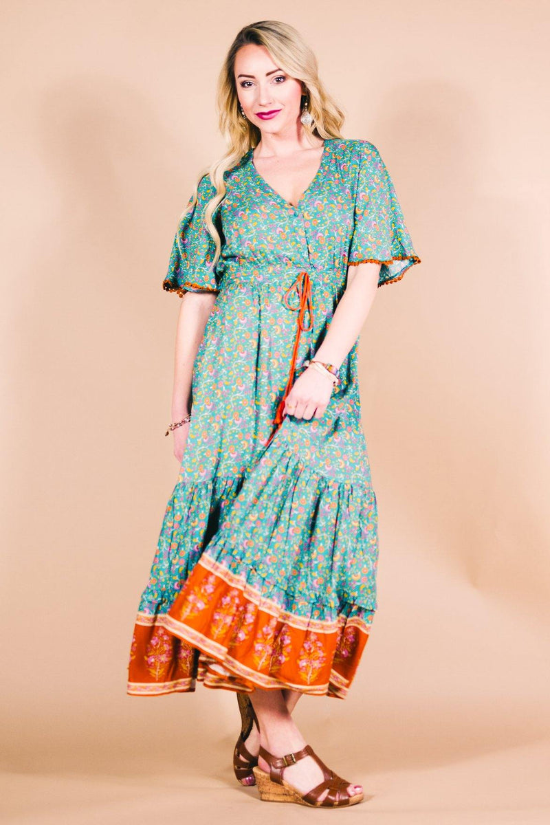 Harvest Maxi Dress - Cyan - Hippie Dress Pure Chakra Harvest Maxi Dress - Cyan - Hippie Dress Pure Chakra