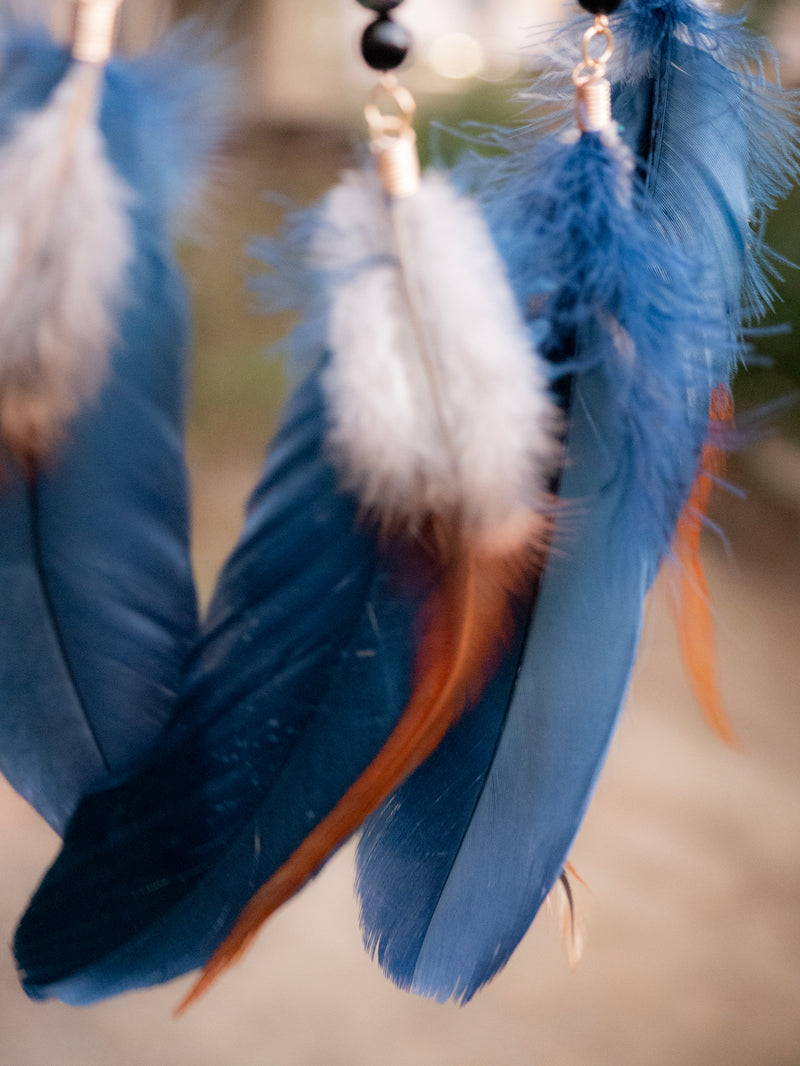 Dream Catcher #5 Buddha w/ Blue feathers 8-9 approx - VD