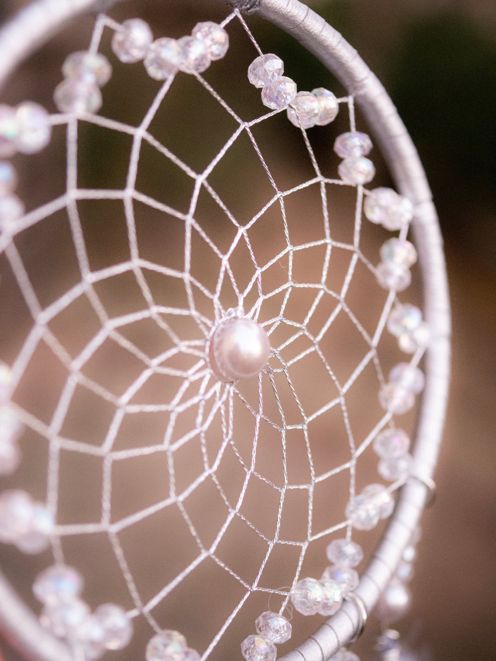 White & Silver Pearl Dreamcatcher - Hippie Dreamcatcher – Pure Chakra
