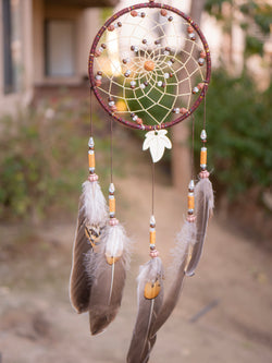 Leaf & Wooden Beads American Dream Catcher Dreamcatcher Wall Hanging