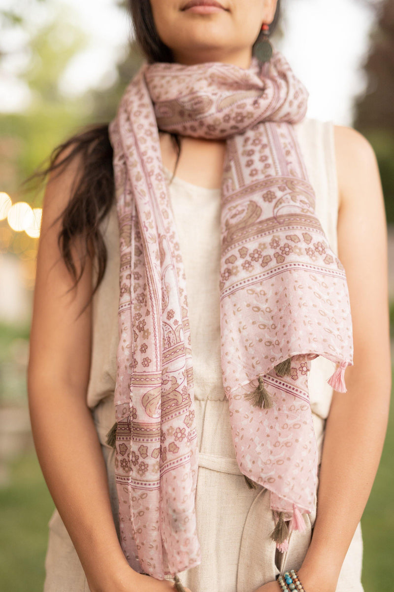 Blush Pink Long Lightweight Scarf - Breathable Hip Scarf - Autumn Scarf - Festival Scarf - Rectangular Scarves - Pure Chakra
