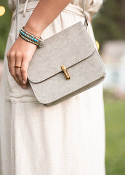 Love in a Purse - Gray Small Crossbody Purse - Hippie Bag - Hippie Purse - Cell Phone Purse - Faux Small Leather Purse