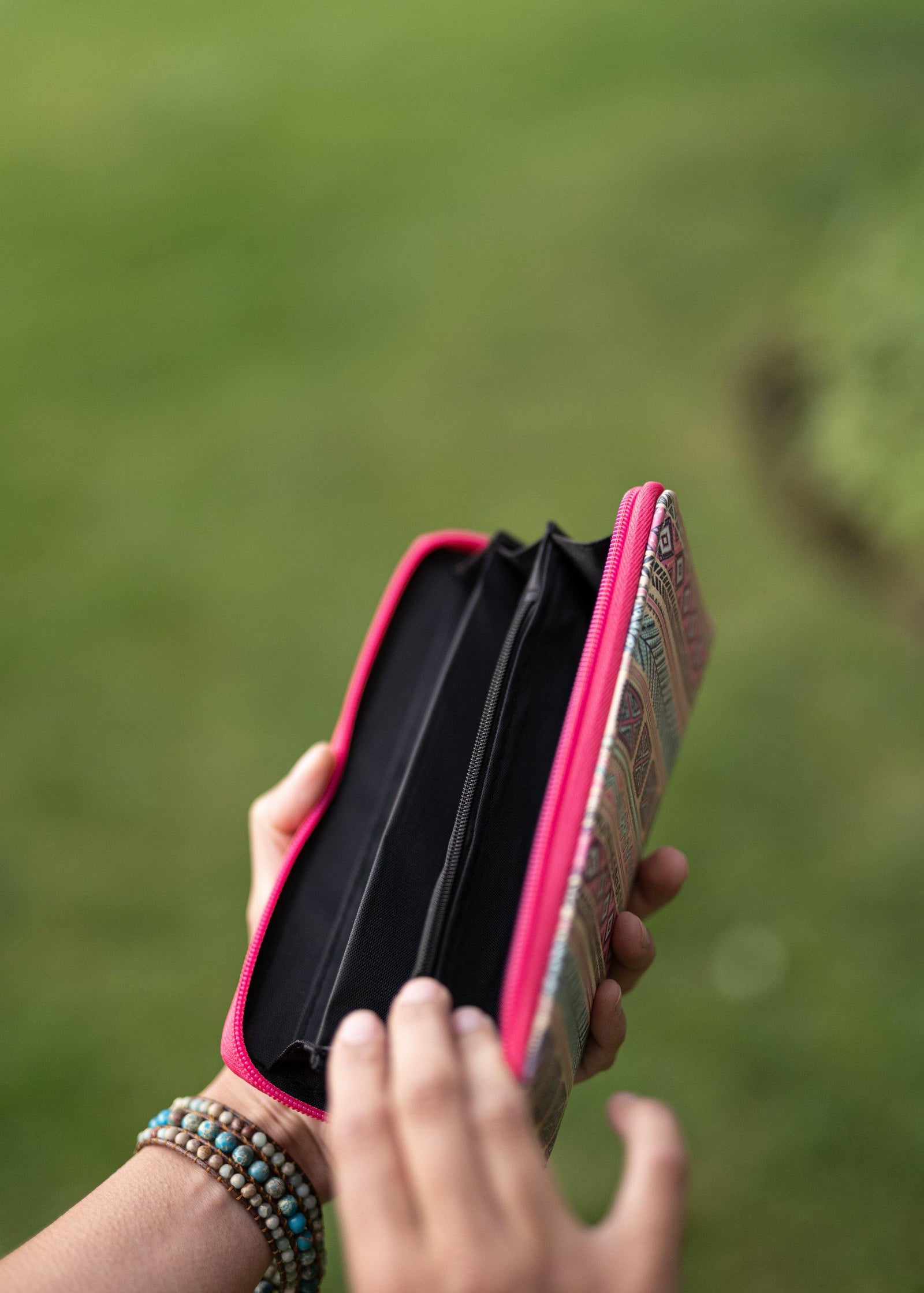Stitched Human Skin Leather Wallet - Zippered - V1