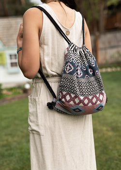 Bali Native Drawstring Backpack - Hobo Bag - Mini Backpack - Canvas Backpack - Hippie Bag & Purse - Pure Chakra