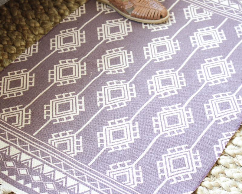 Rhodes Geometric Rug - Purple Rectangular Rug - Colorful Rug - Prayer Rug - Morrocan Rug - Mexico Rug - Pure Chakra