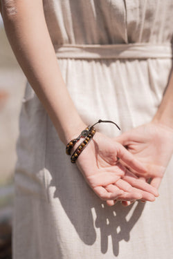 Arlo Tiger Eye Natural Stone Lucky Bracelet - Anxiety Bracelet - Stone Wrap - Supernatural Jewelry - Pure Chakra