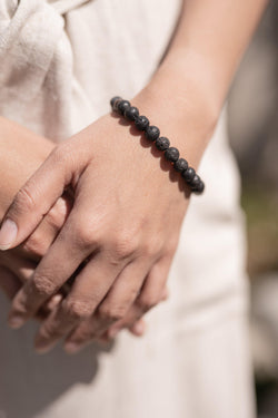 Kawaii Black Lava Stone Natural Stone Lucky Bracelet - Anxiety Bracelet - Stone Wrap - Supernatural Jewelry - Pure Chakra