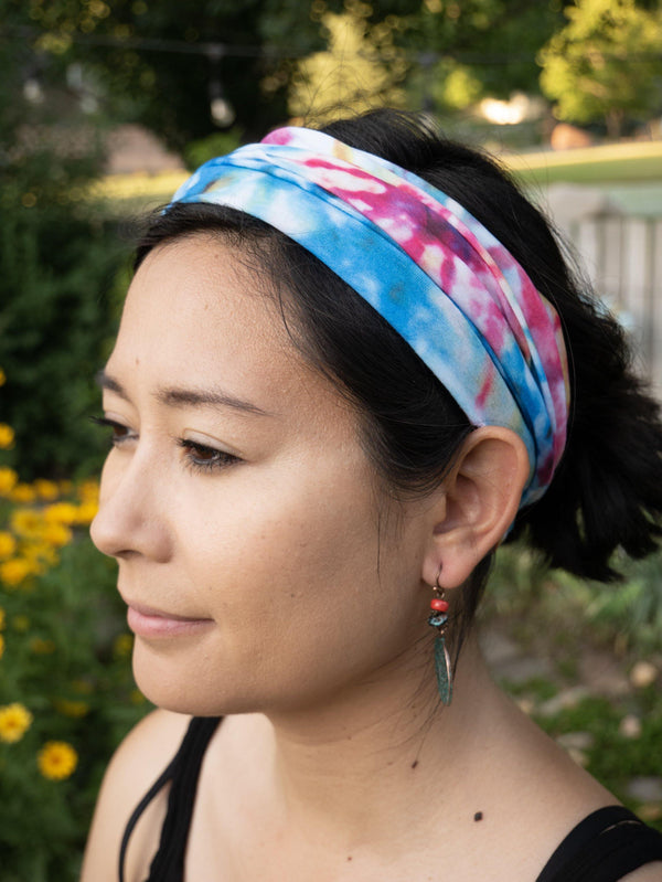 Flower Child Tie Dye Multifunctional Headband & Mask - Nurse headband – Scrunch Headband – Yoga Headband - Pure Chakra
