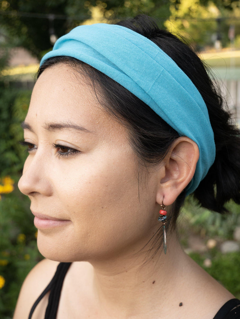 Pure Sky Blue Multifunctional Headband & Mask - Nurse headband – Scrunch Headband – Yoga Headband - Pure Chakra