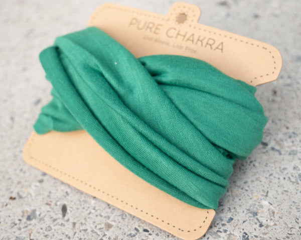 Pure Green Multifunctional Headband & Mask - Nurse headband – Scrunch Headband – Yoga Headband - Pure Chakra