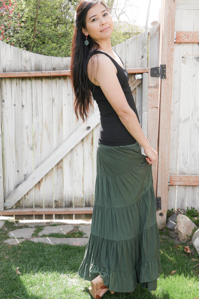 Dove Tiered Skirt Hippie Skirt Pure Chakra