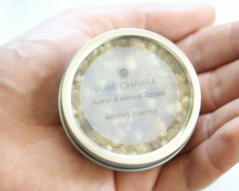 Healing Mantra Blend Natural Herbal Resins - Incense Resin - Charcoal Resin Burner - Pure Chakra Resins - Pure Chakra