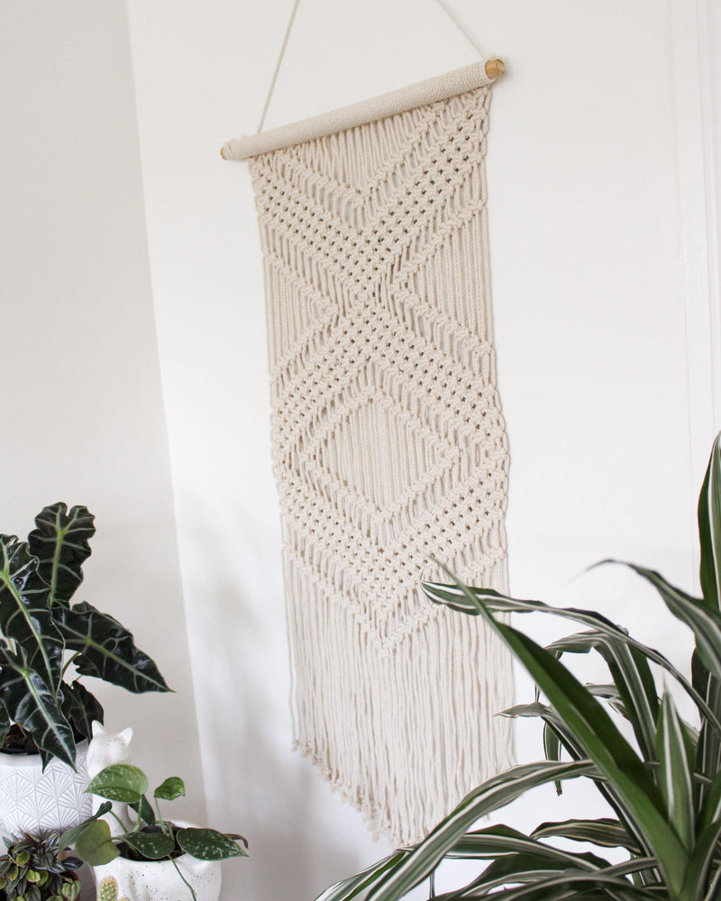Clarity Cotton Long Macrame Wall Hanging Hippie Wall Tapestry - Pure Chakra
