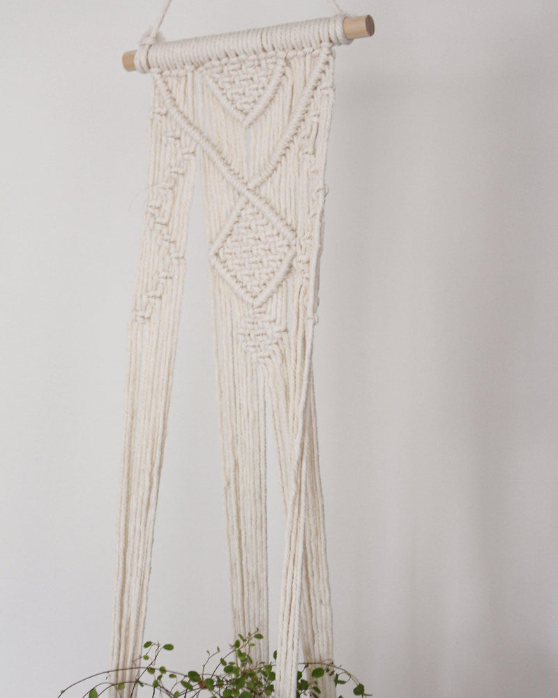white plant hanger Calla Lily White Macrame Plant Hanger - Air Plant Holder