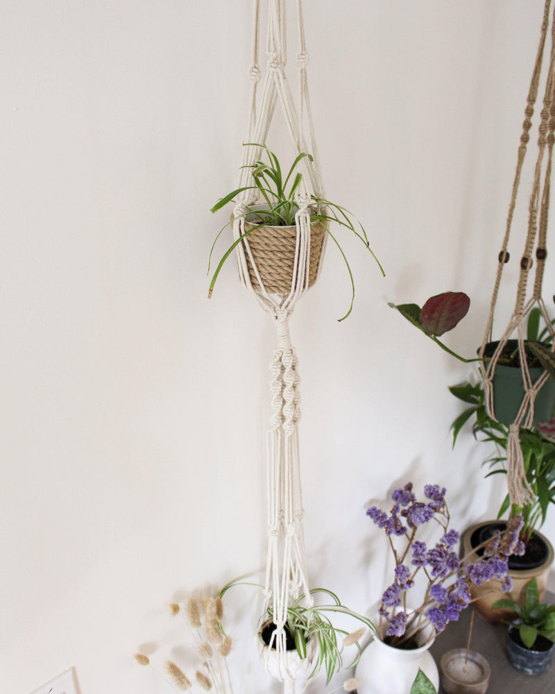 double plant hanger macrame Tillandsia Macrame Plant Hanger - Double Plant Hanger