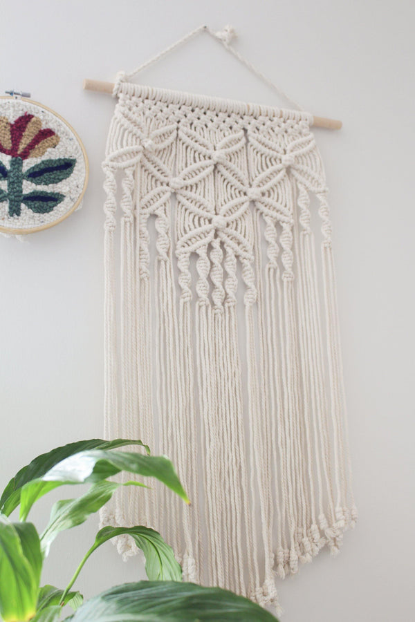 Wishful Stars Floral Cotton Large & Long Macrame Wall Hanging Hippie Wall Tapestry - Pure Chakra