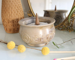 Ohm Stone Ceramic Incense Bowl - Smudge Bowl - Incense Burner - Stick Incense Burner - Resin Burner - Cone Incense Burner - Pure Chakra