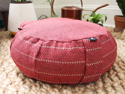 Mindful 18" Burnt Red Round Buckwheat Zafu Cushion