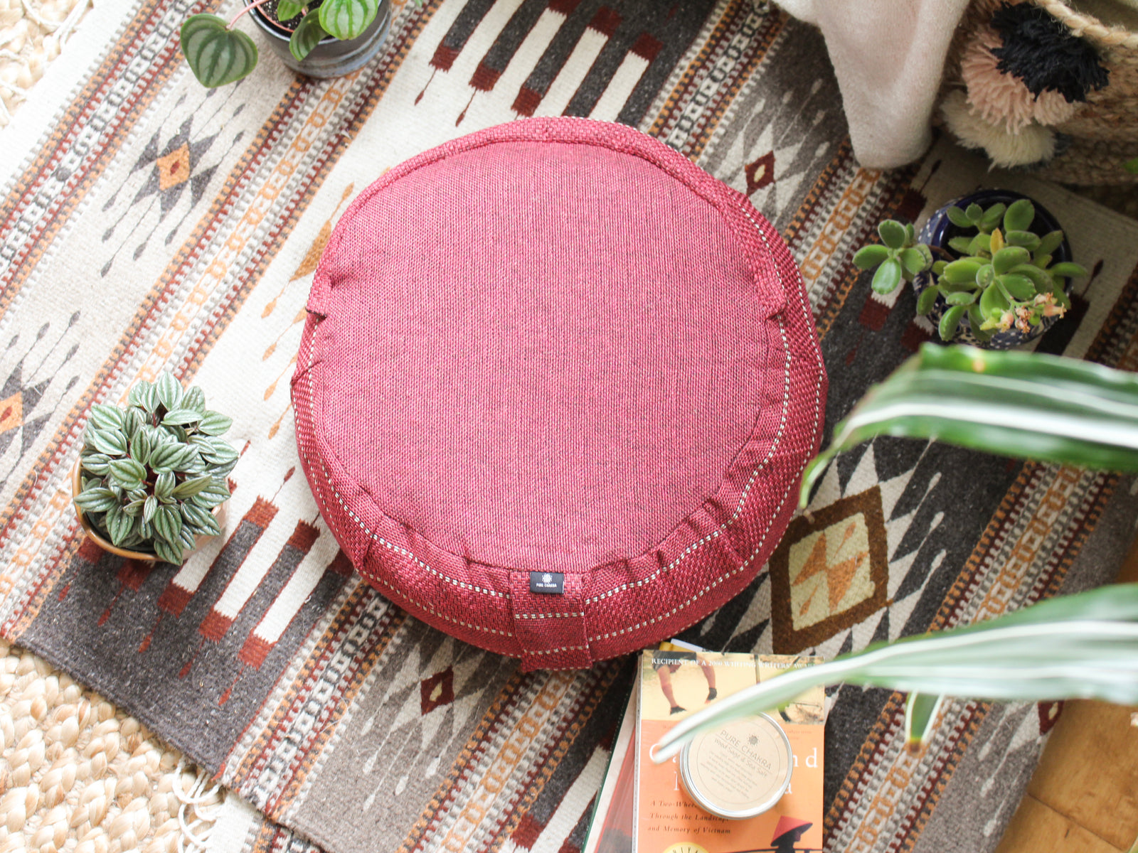 Mindful Zafu Cushion - Natural Red Buckwheat Zafu Cushion – Pure