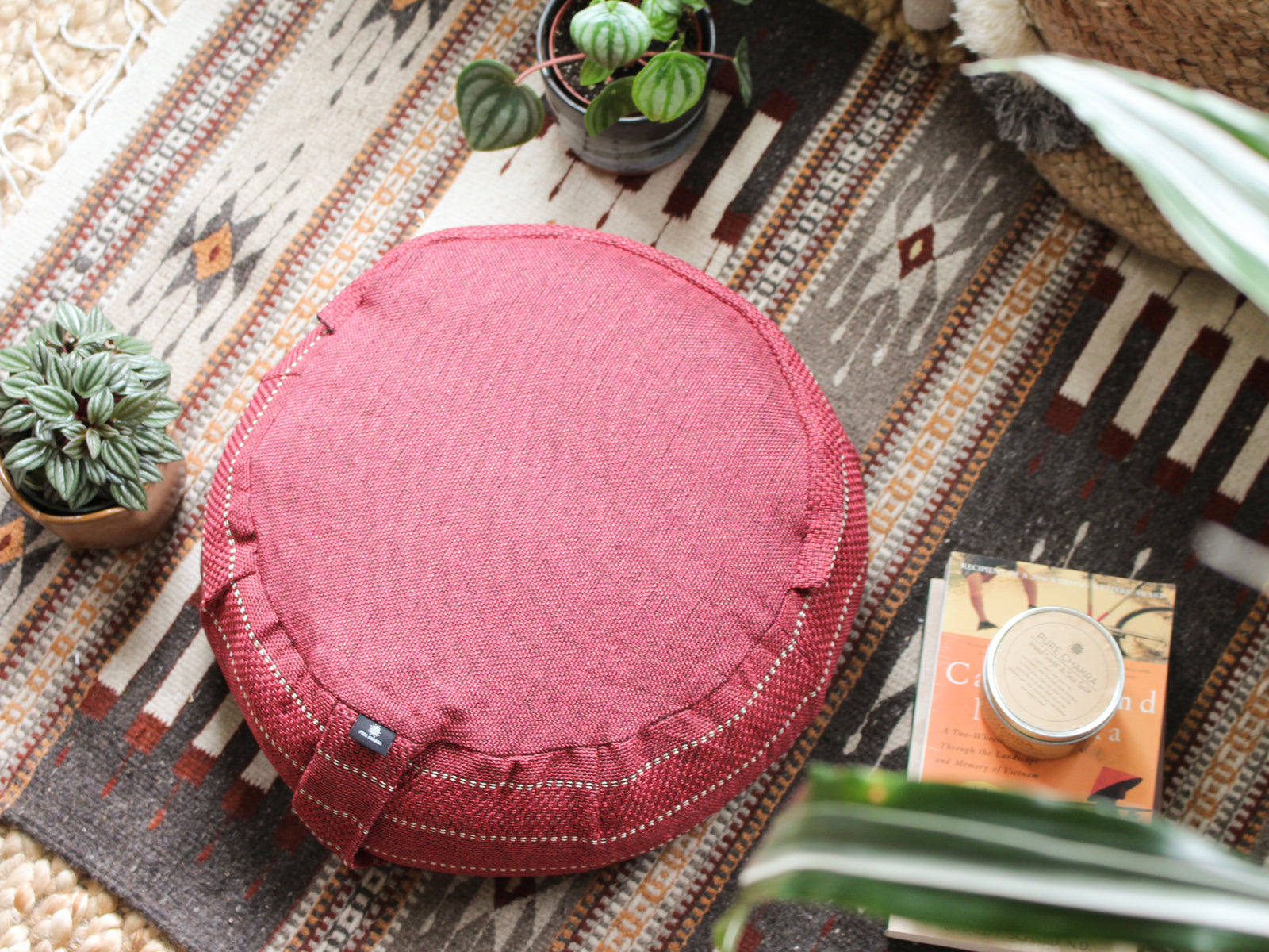 Mindful Zafu Cushion - Natural Red Buckwheat Zafu Cushion – Pure