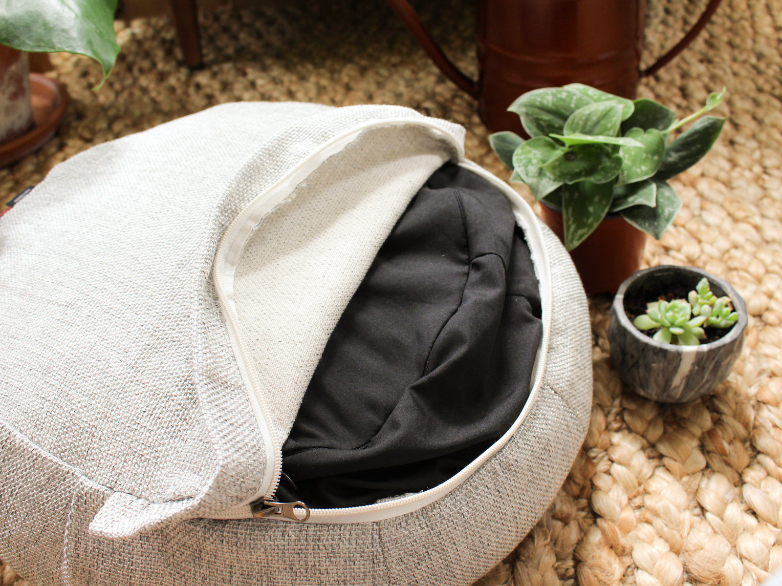 Zen Zafu Cushion - Natural Gray Buckwheat Zafu Cushion – Pure Chakra