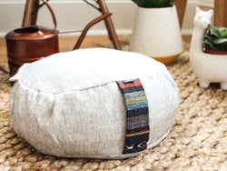 Zen 18" Gray Round Buckwheat Meditation Zafu Cushion