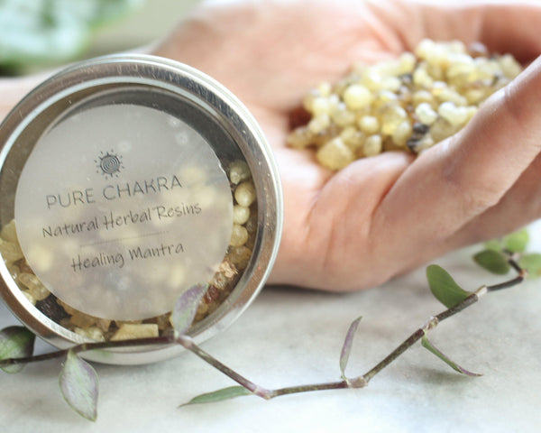 Healing Mantra Blend Natural Herbal Resins - Incense Resin - Charcoal Resin Burner - Pure Chakra Resins - Pure Chakra