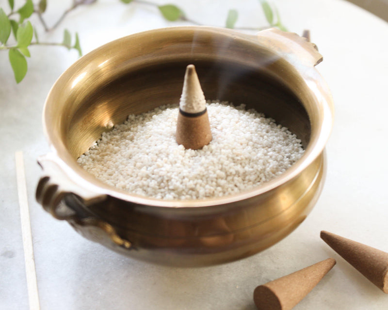 Bronze Tibetan Incense Bowl In Gold - Cone Incense Burner - Stick Incense Burner - Smudging Bowl - Resin Burner - Pure Chakra