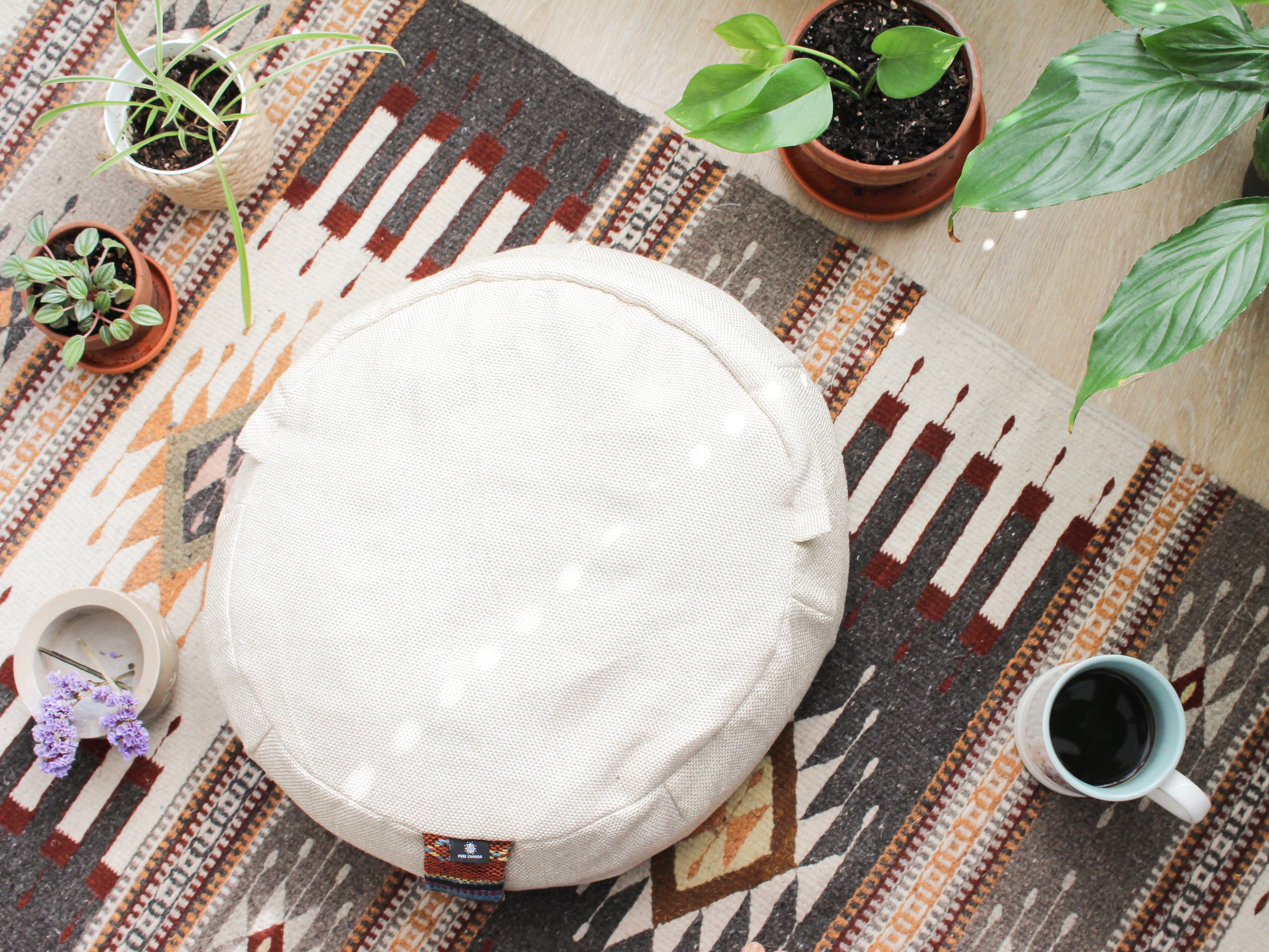 Nirvana Zafu Cushion Natural White Buckwheat Zafu Cushion Pure Chakra