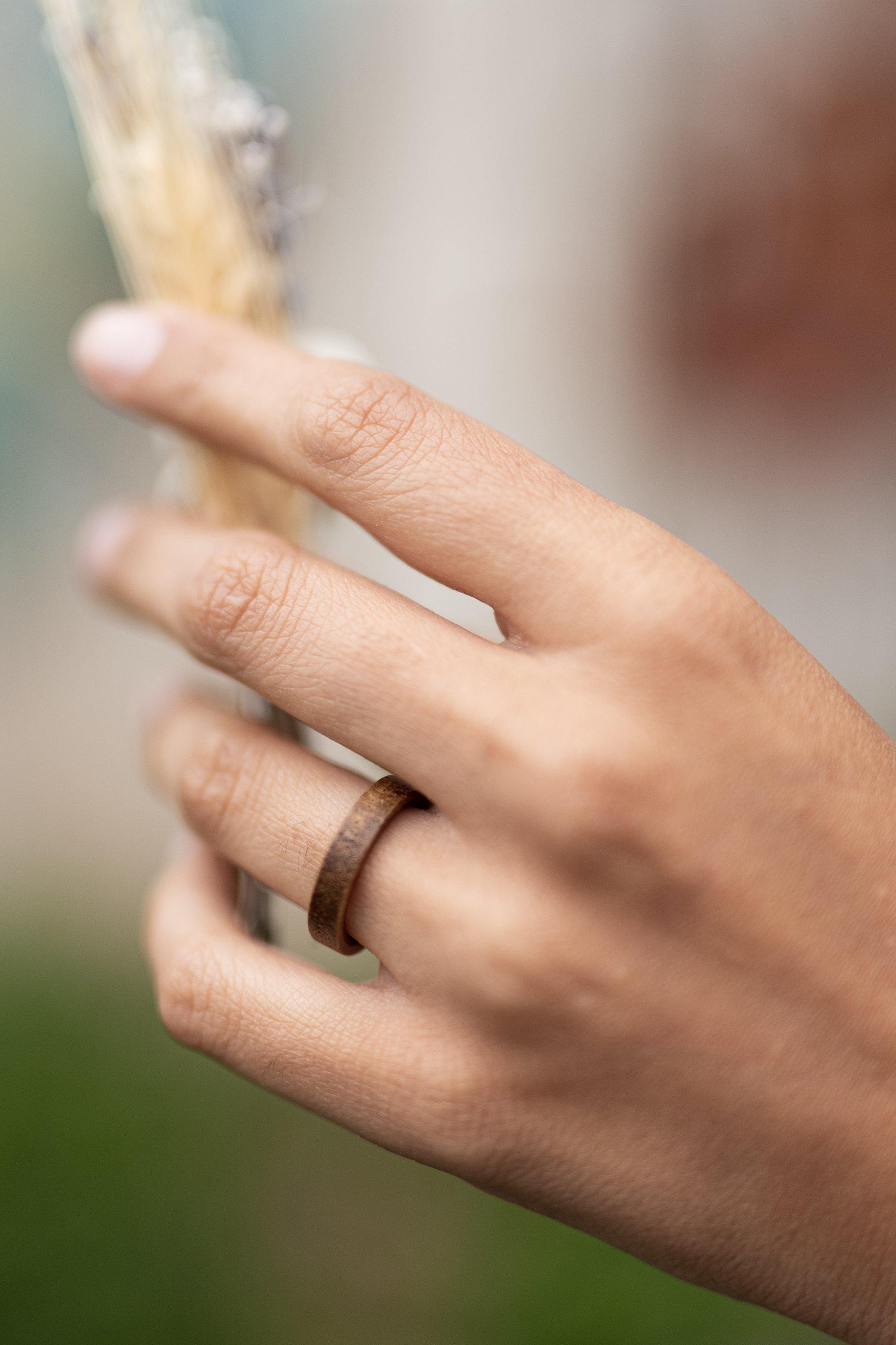 Ash Rosewood & Hawaiian Koa Womens Wood Ring - Travel Ring