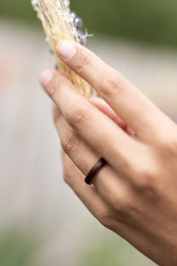 Linden Double Layered Hawaiian Koa Wood & Rosewood Womens Wood Ring - Wood Resin Ring - Wood Band - Fidget Ring - Pure Chakra